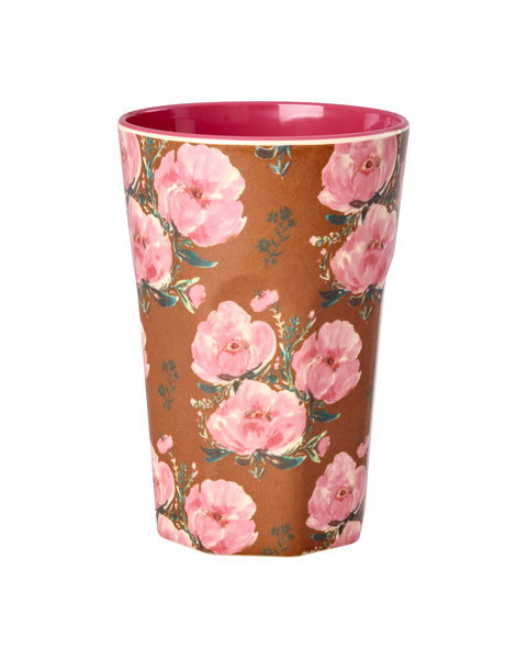MelamineCupwithFloralFiestaRosePrinttall__1
