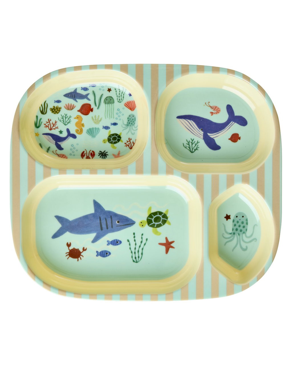 MelamineKids4RoomPlatewithBlueoceanprint__1