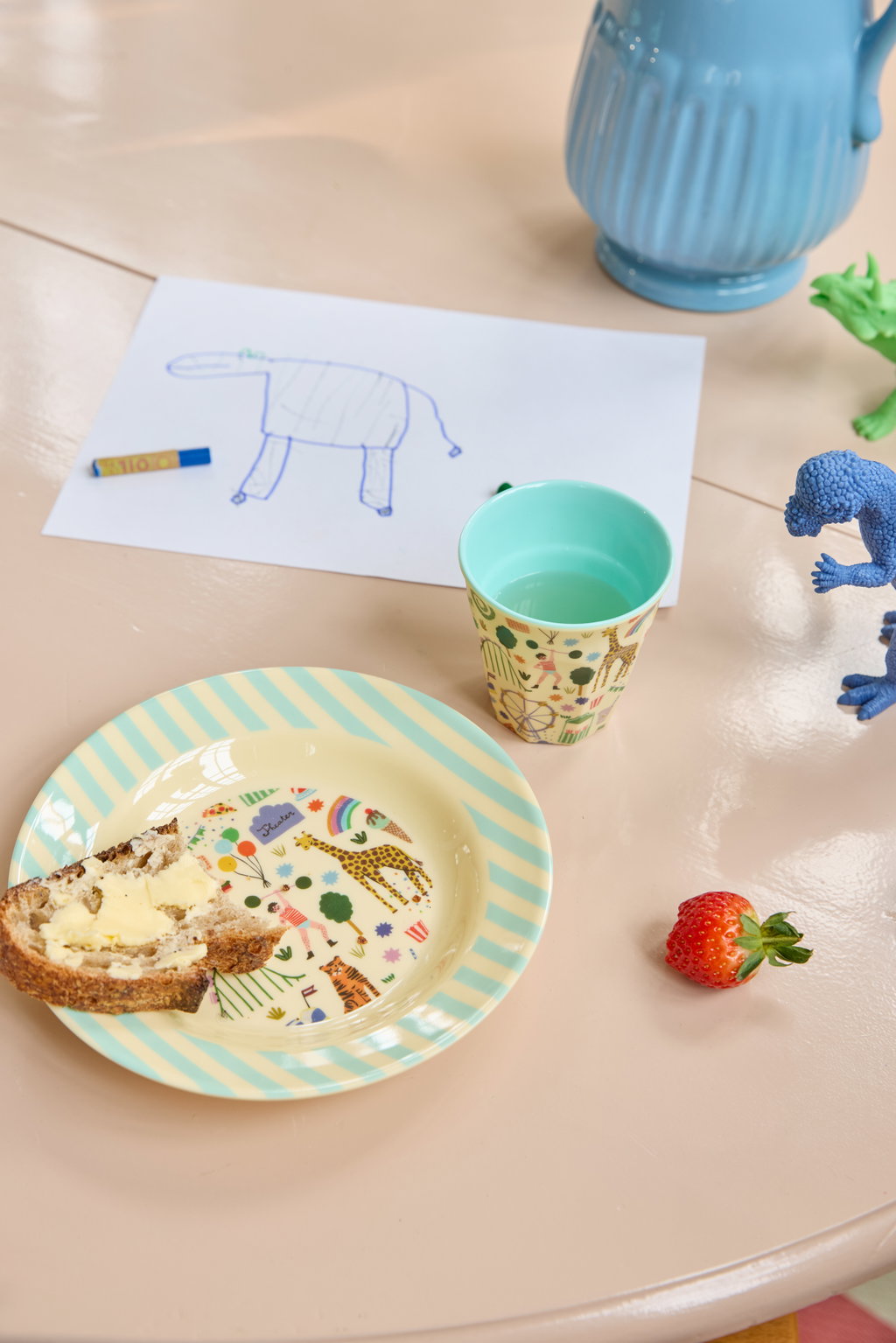 MelamineKidsLunchPlatecircusblue__2