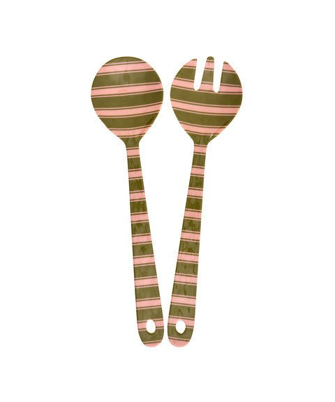 MelamineSaladSpoonandForkwithStripe__1