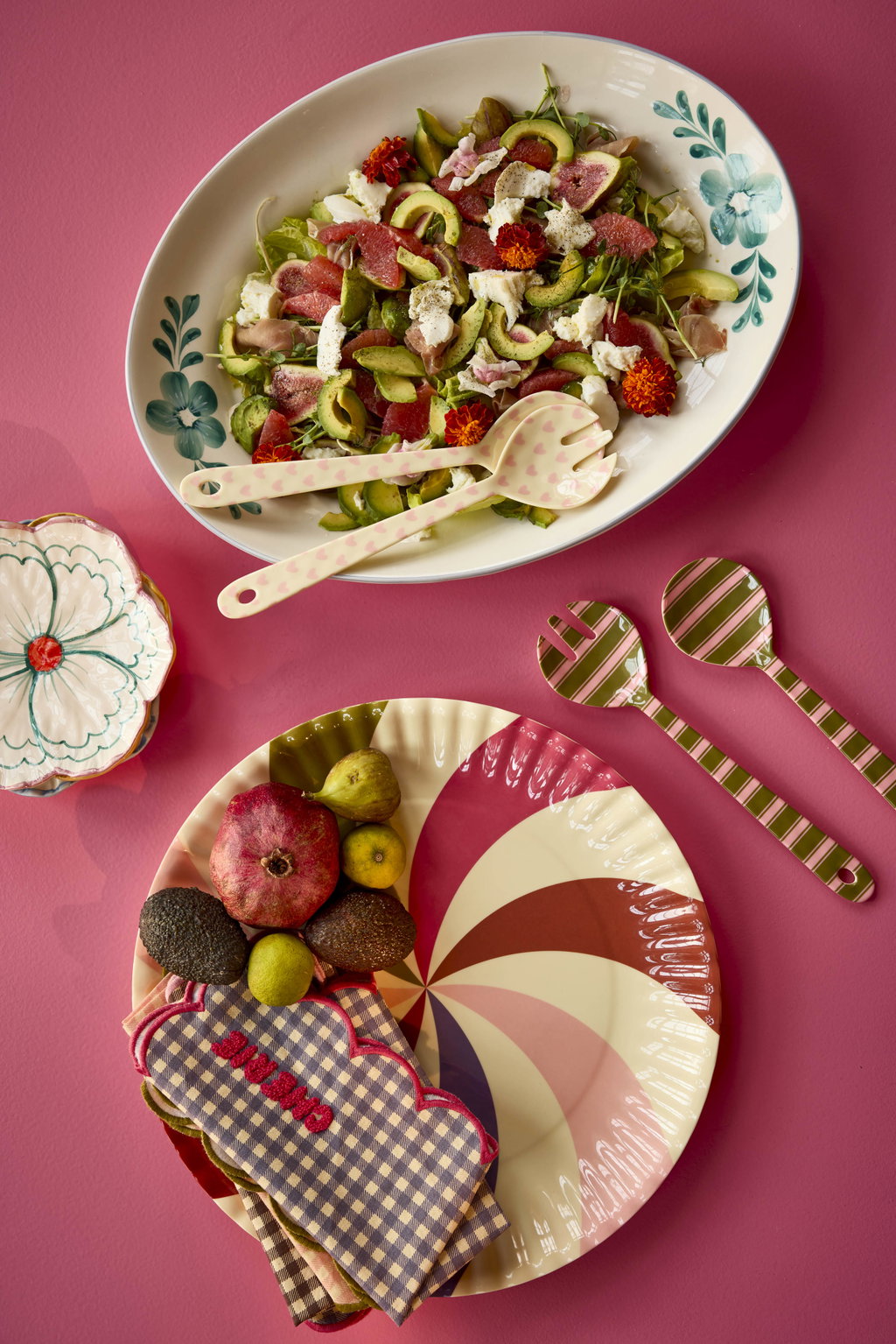 MelamineSaladSpoonandForkwithStripe__2