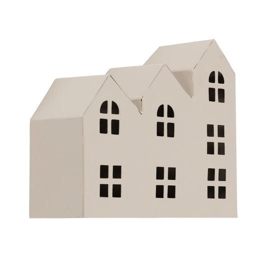 Metalen windlicht huisjes sand