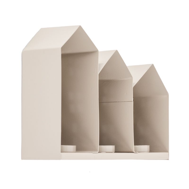 Metalen windlicht huisjes sand