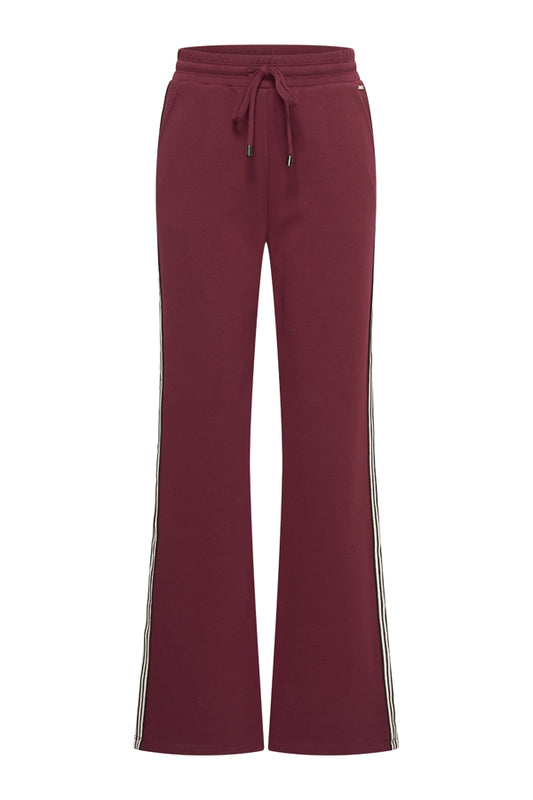 Mi Piace Sweat trousers contrast stripe Burgundy
