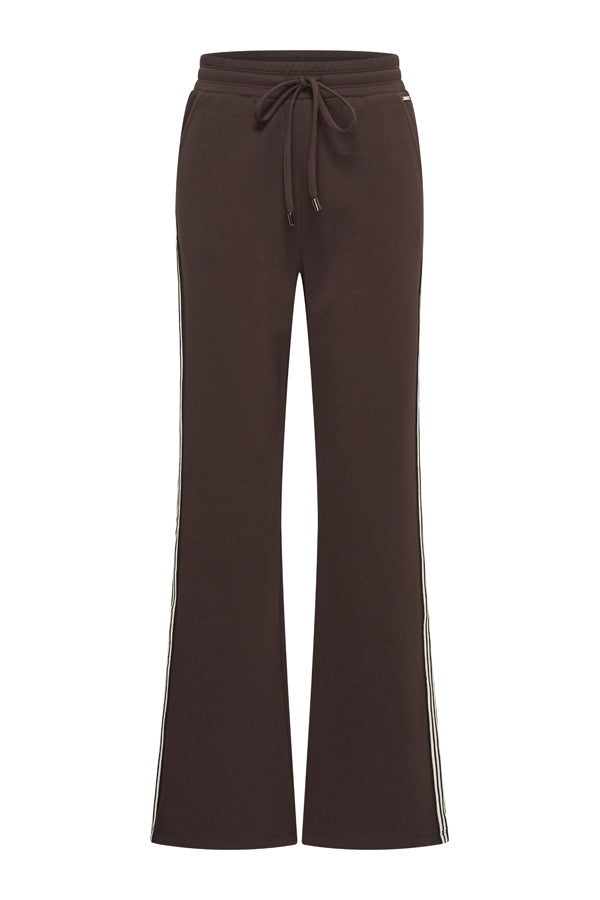 Mi Piace Sweat trousers contrast stripe Espresso