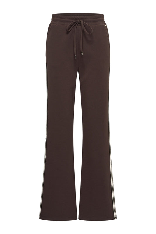 Mi Piace Sweat trousers contrast stripe Espresso