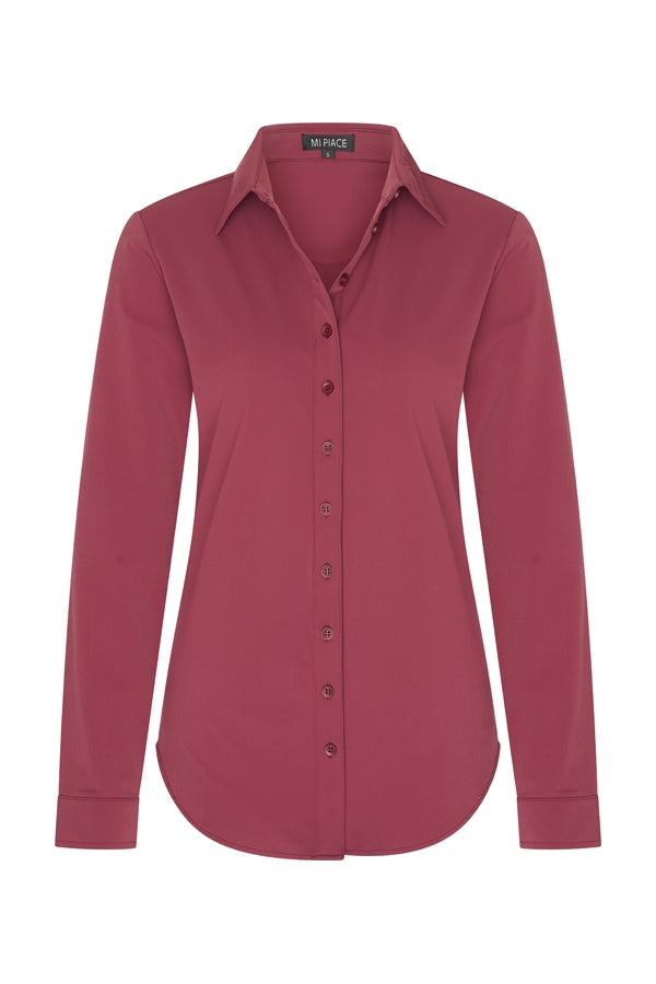 Mi Piace blouse lange mouw Burgundy
