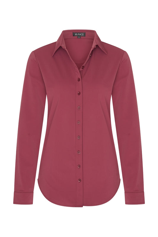 Mi Piace blouse lange mouw Burgundy