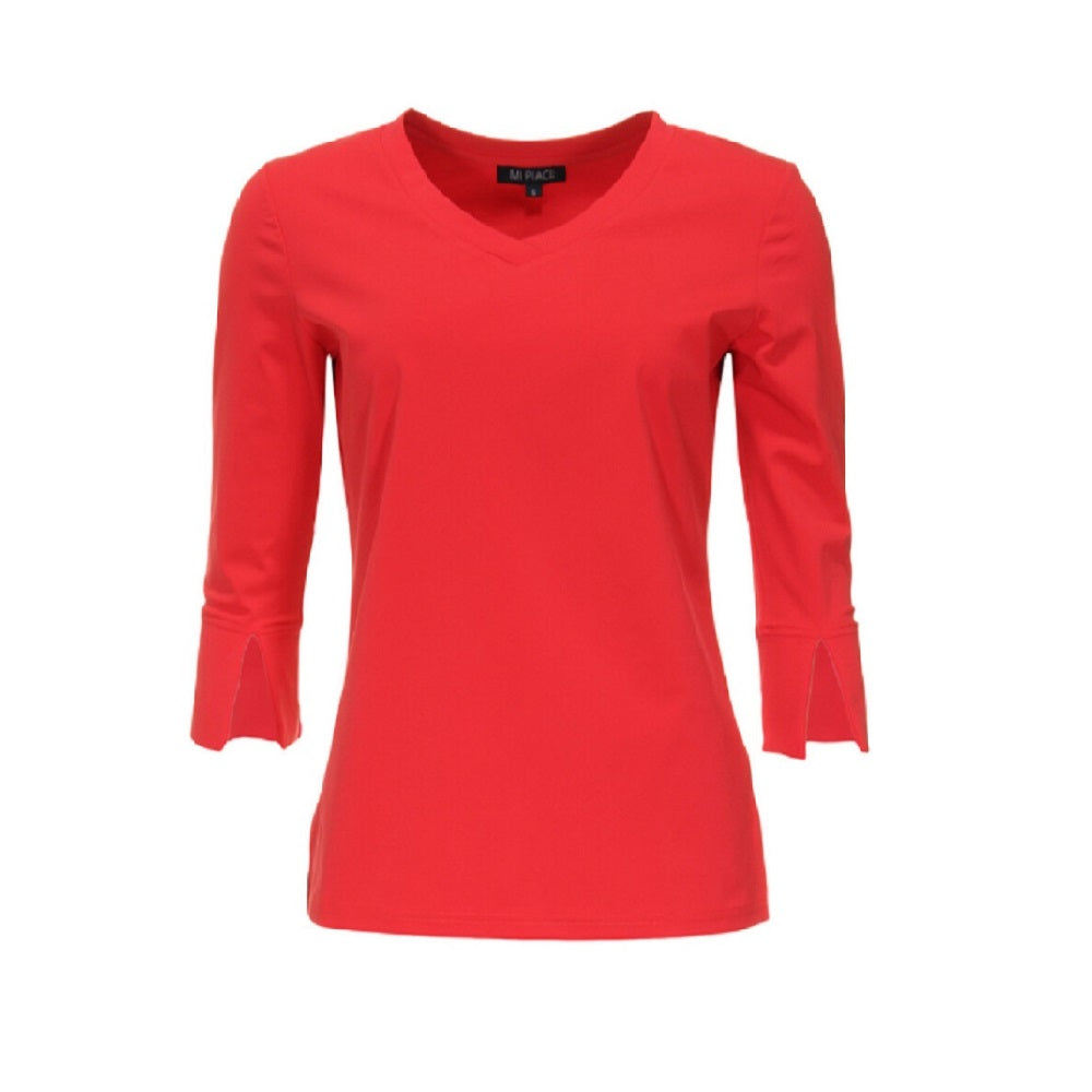 Mi Piace shirt Cathy  3/4 mouw Rood