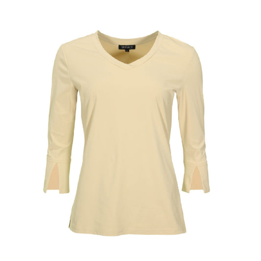 Mi Piace shirt Cathy  3/4 mouw Sand