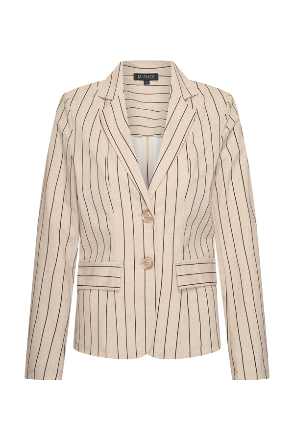 MipiaceBlazerClassicStripePrintLatte__4