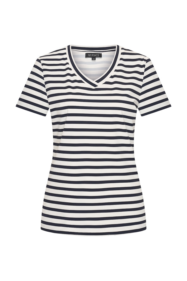 MipiaceT-shirtVHalsStripeDarkBlue__1