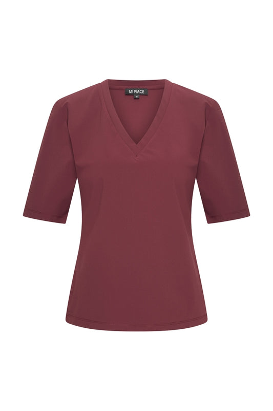 Mi piace alexis T shirt V Hals Burgundy