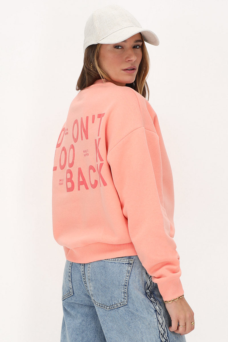 My jewellery Don't look back oversized sweater Orange