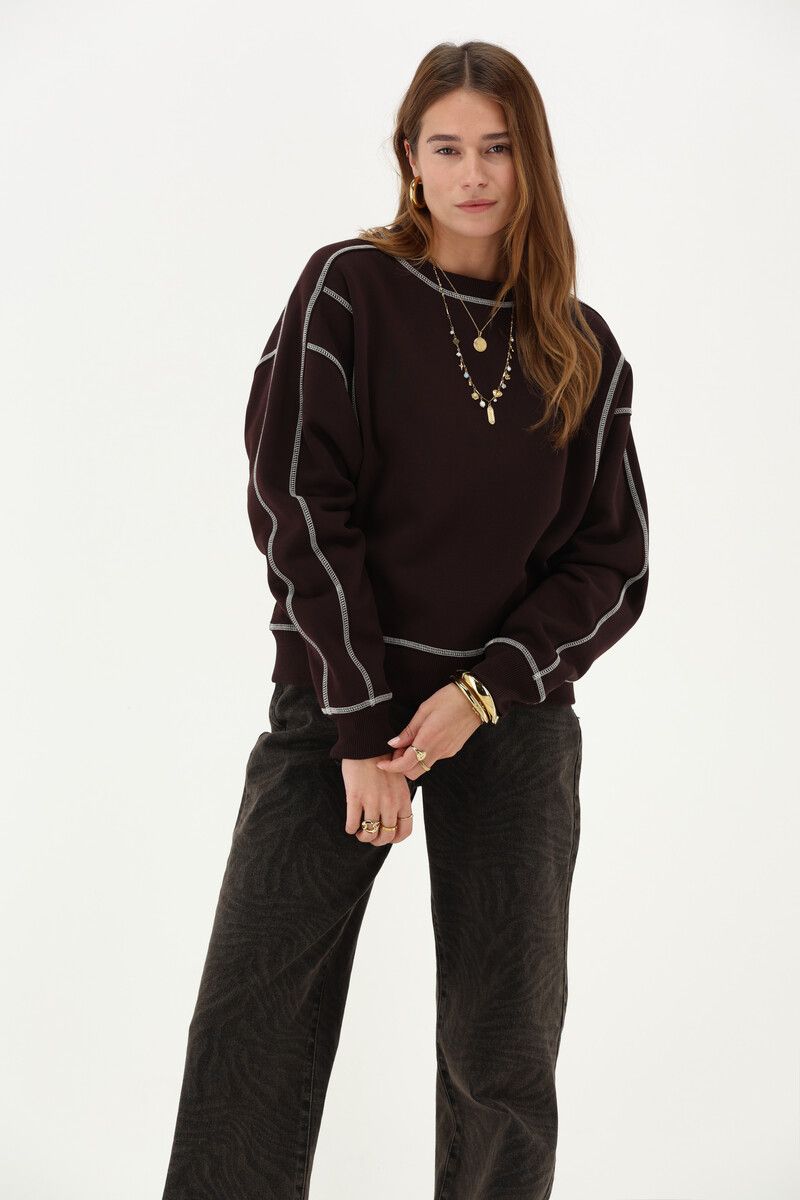 MyjewellerysweatermetcontrasterendestikselsBruin__2