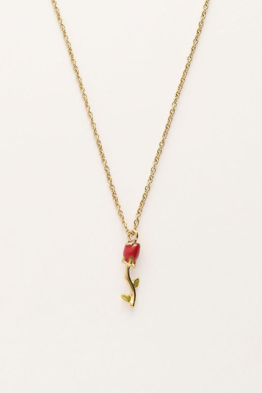 Necklace Rose red Goud MJ11257