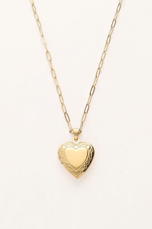 Necklace heart medaillon Goud MJ11483