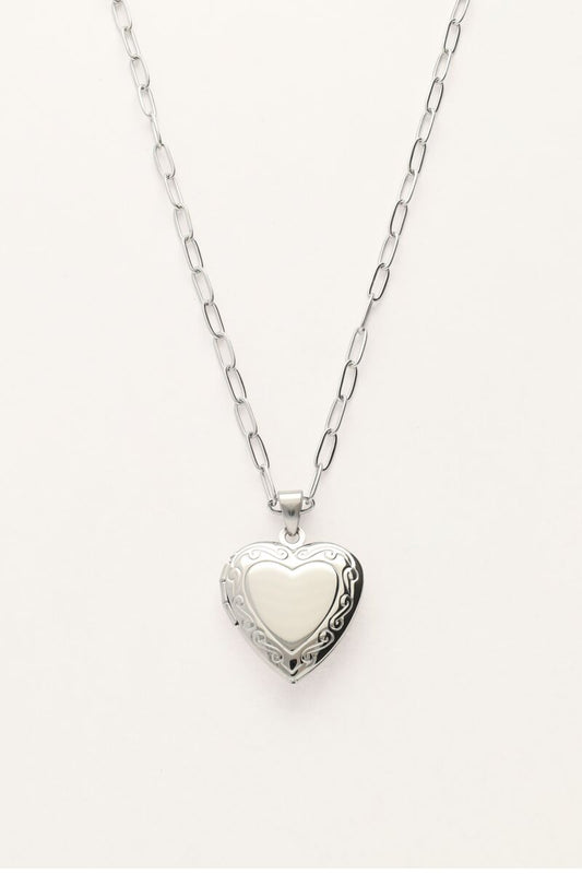 Necklace heart medaillon Zilver MJ11483