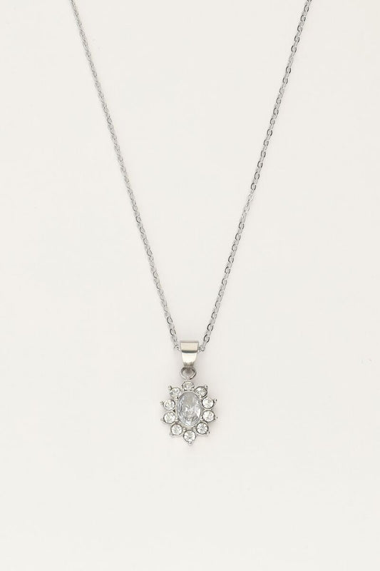 Necklace vintage strass Zilver MJ11482