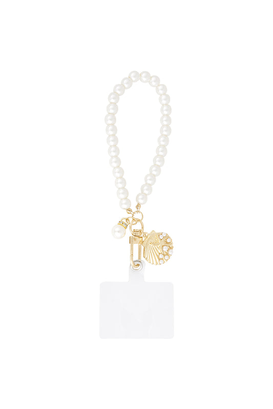 Ocean pearl phone cord White gold color