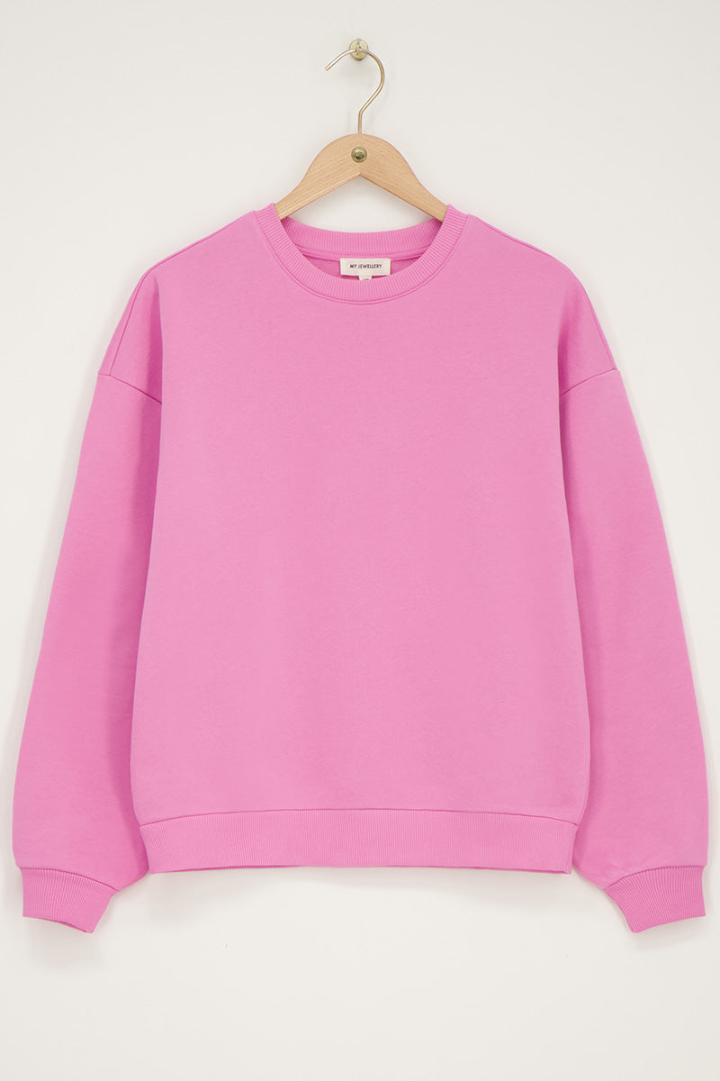 Oversized sweater "Bonheur" Lichtroze