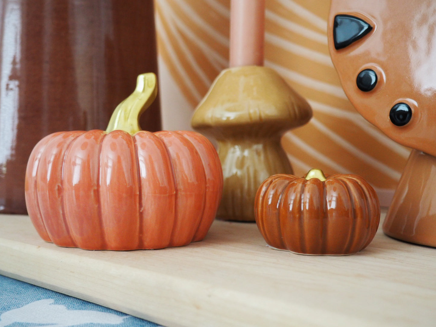 Aardewerk pompoen 6cm bruin