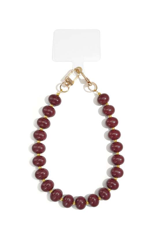 Phone cords Beads Casual Acrylic Bordeaux