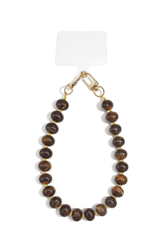 Phone cords Beads Casual Acrylic Brown