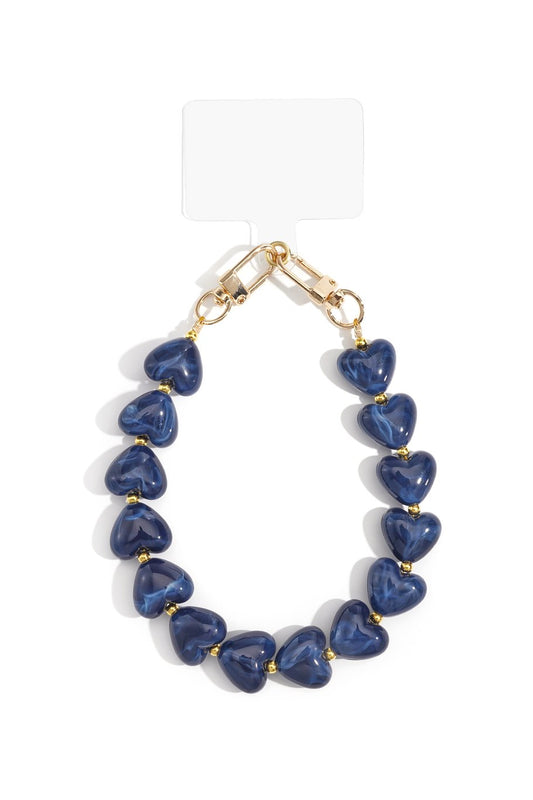 Phone cords Heart Casual Acrylic Donkerblauw