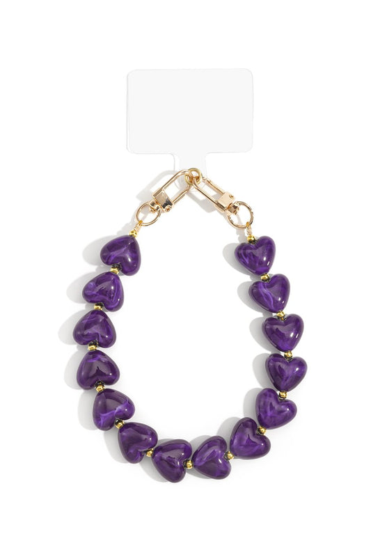 Phone cords Heart Casual Acrylic Donkerpaars