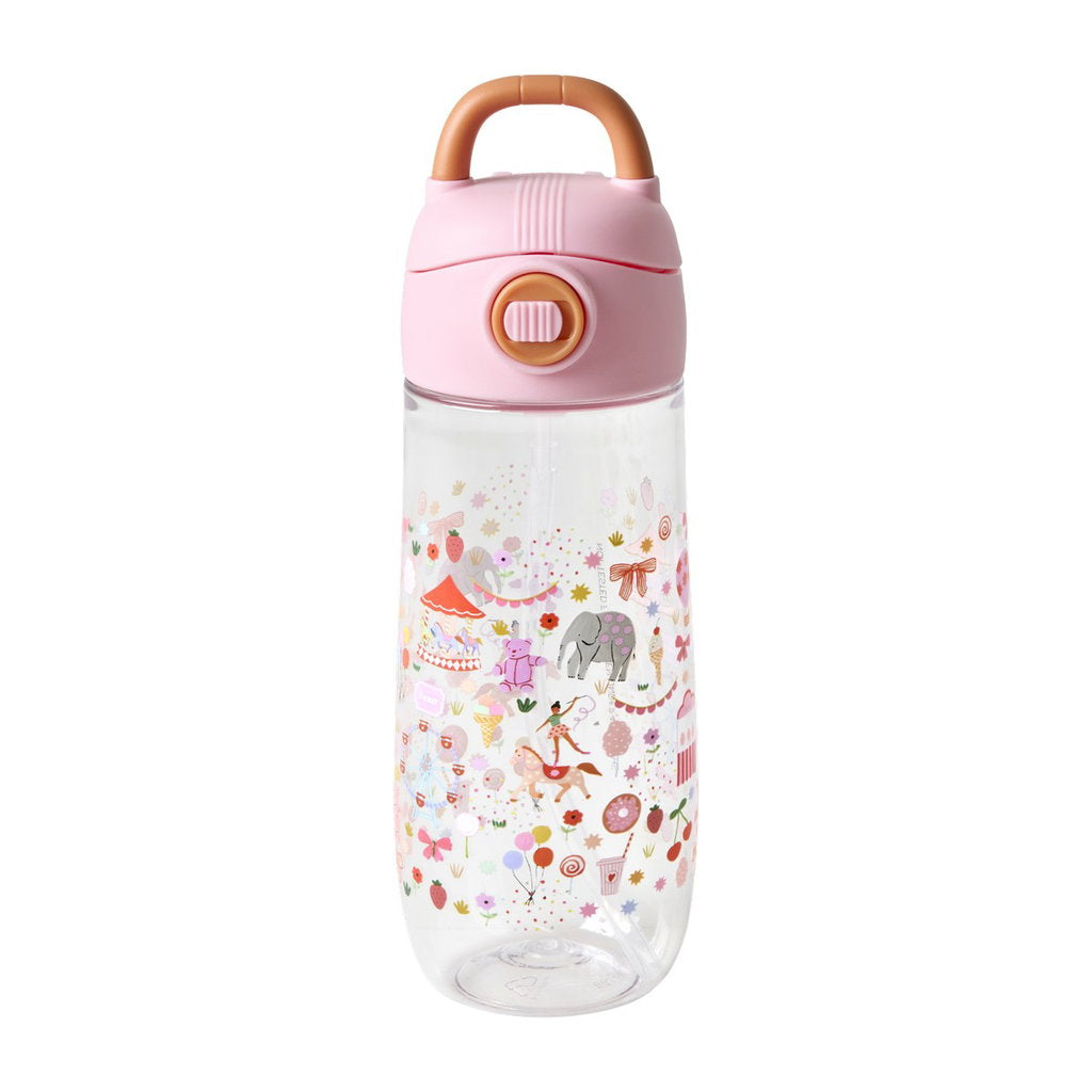 PlasticKidsDrinkingBottlewithPinkFunfairprint__1