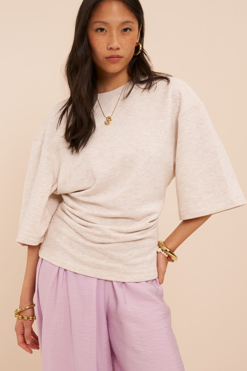 PleatedshortsleevesweatBeige__1