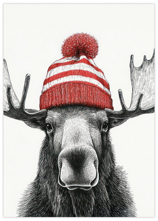 Poster A4 Eland met muts