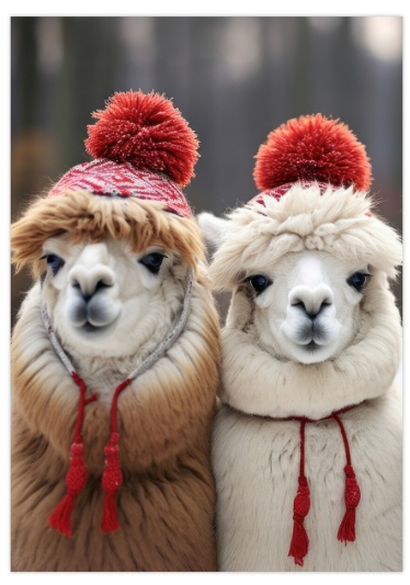 Posters A5 Alpaca kerst