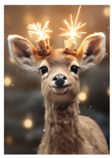 Posters A5 Hertje kerst