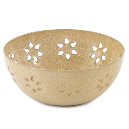 Schaaltje bloemen beige