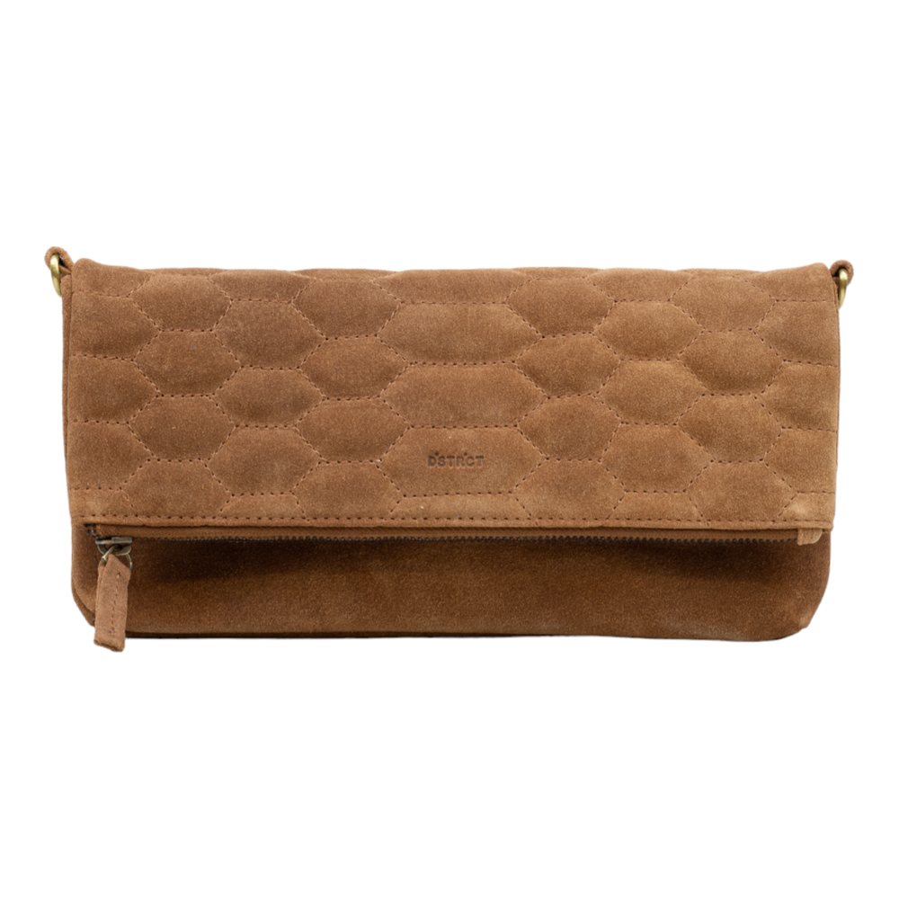 Suede clutch 122140 Chestnut