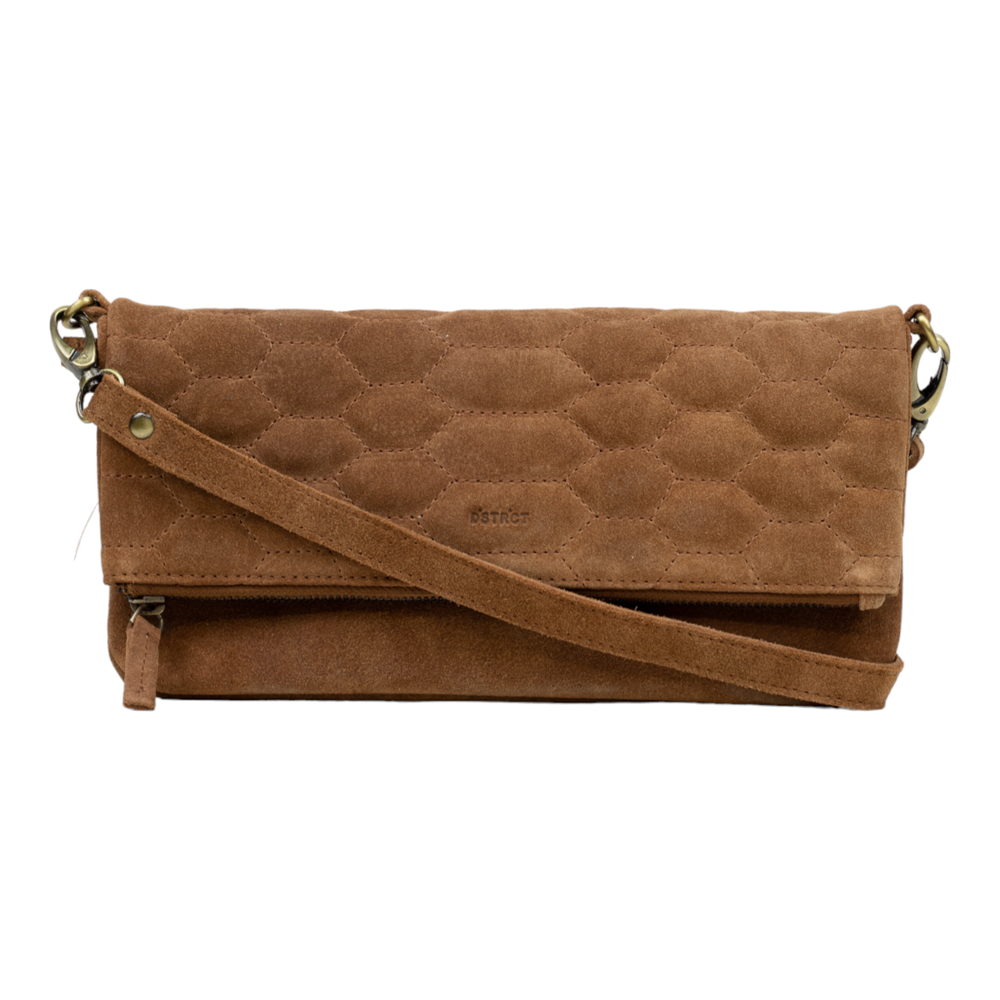 Suede clutch 122140 Chestnut