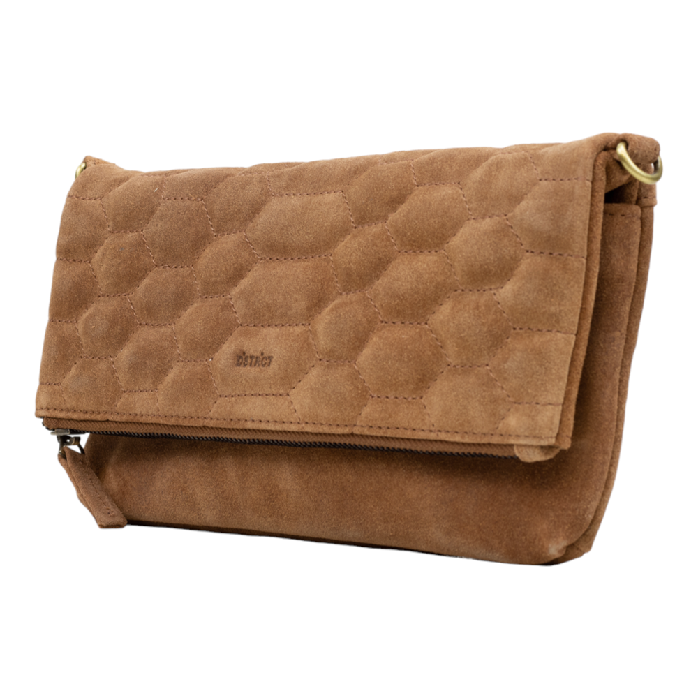 Suede clutch 122140 Chestnut