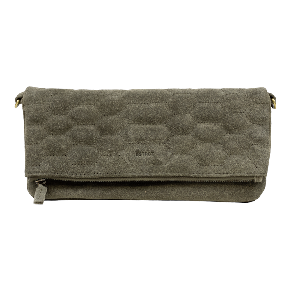 Suede clutch 122140 Khaki