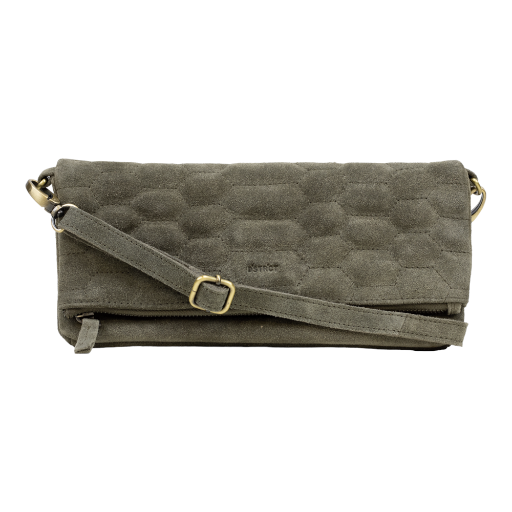 Suede clutch 122140 Khaki