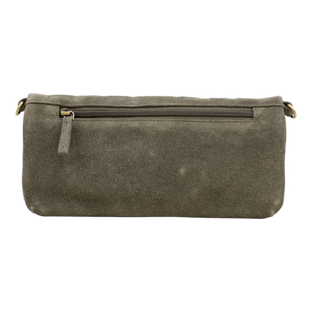 Suede clutch 122140 Khaki