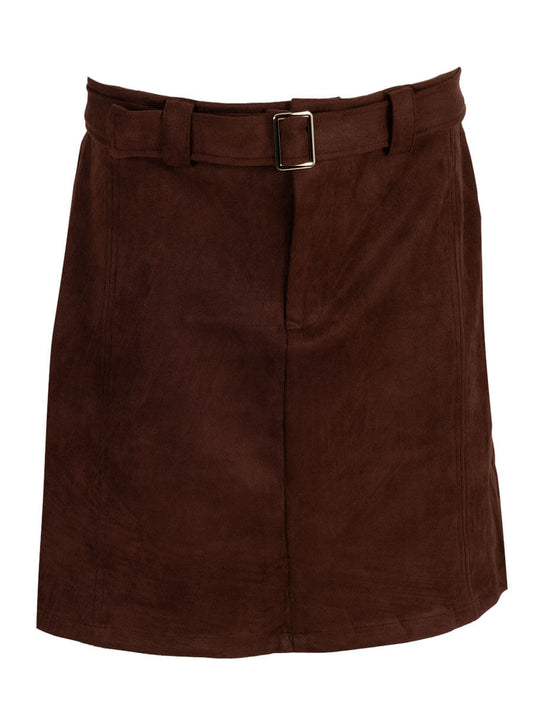 Suede rok Bruin