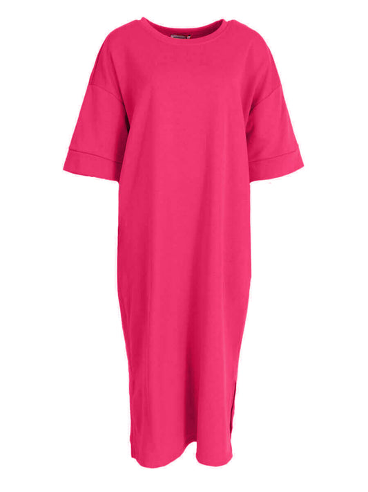 Sweater jurk lang Fuchsia