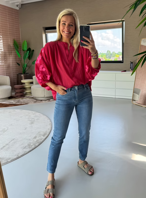 Sweet Jewellery blouse Evelyn Koraalrood