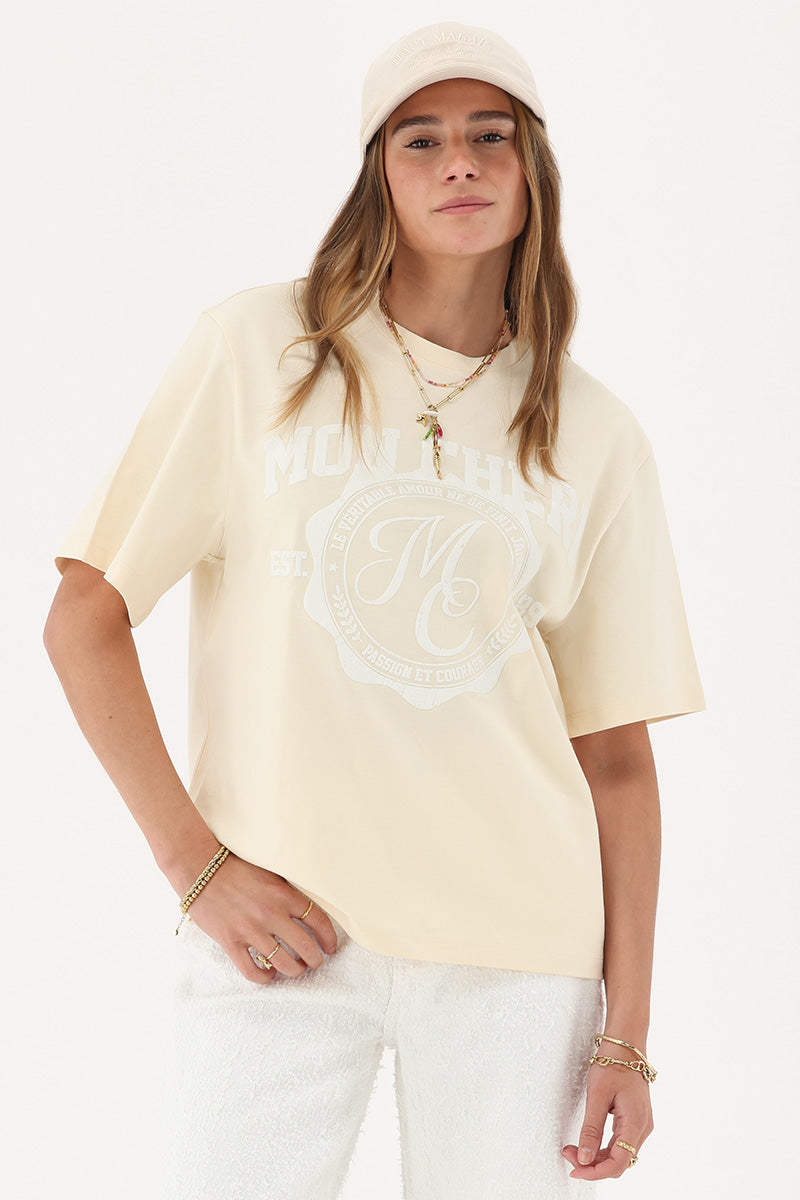 My Jewellery T-shirt "Mon chéri" Beige