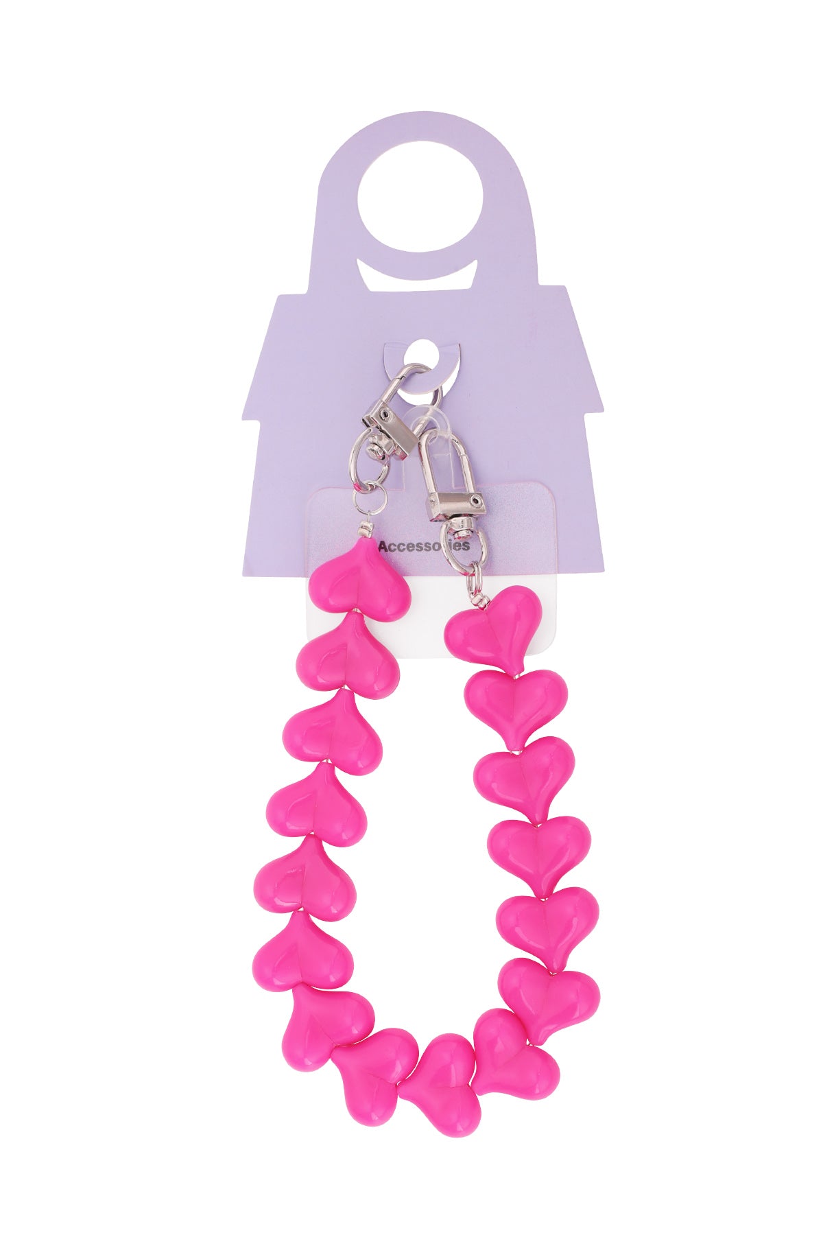 Telefoonkoord hartjes Roze