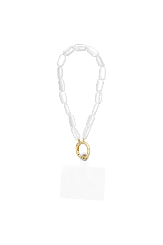 Telefoon cord pearls rectangle
