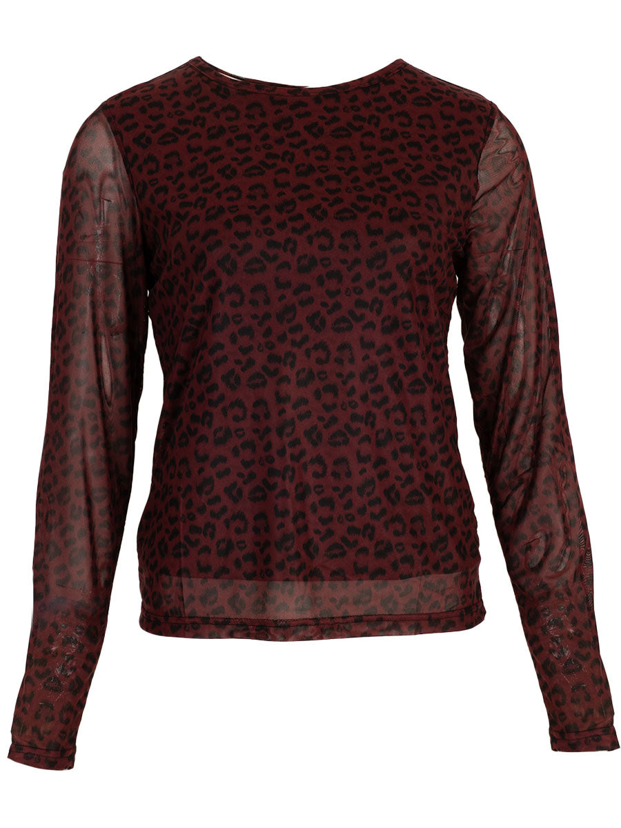 Top met dierenprint Rood