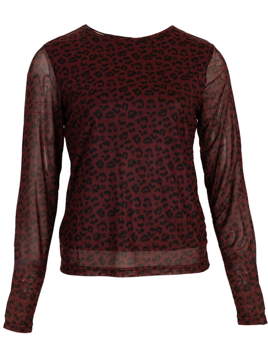 Top met dierenprint Rood